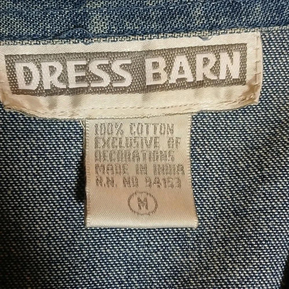 Vintage Denim Patchwork Vest Woven M granny core southwestern  cottage boho chic